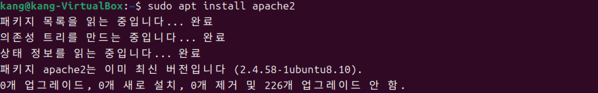 아파치 웹 서버 설치